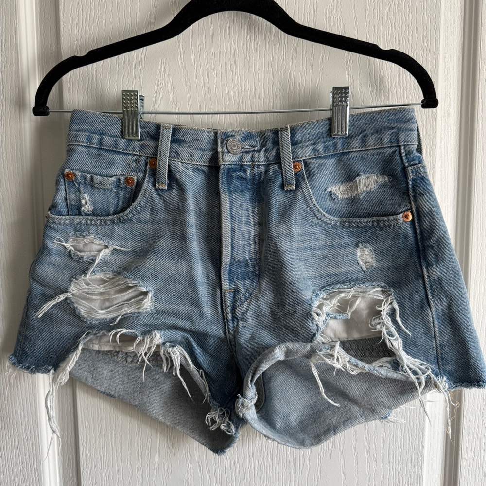 Levi's Light Blue 501 Jean Shorts